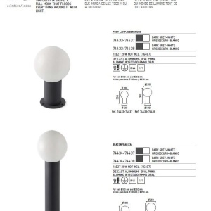 Stalp exterior 74434+glob diam.18cm 74437 MOON 178293 universul-luminii.ro
