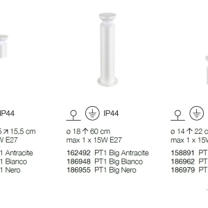 Stalp exterior design modern TORRE PT1 SMALL antracit 158891 178183 universul-luminii.ro