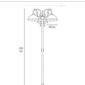 Stalp exterior IP44 realizat manual din alama Lipari - Img 2