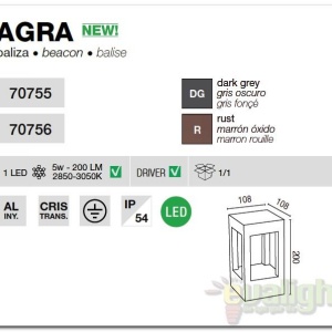 Stalp exterior IP54 LED H20cm Agra 70755 52243 universul-luminii.ro