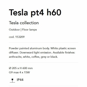 Stalp iluminat exterior design modern TESLA PT4 H60 BIANCO 48463 universul-luminii.ro