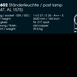 Stalp iluminat exterior din fier forjat, inaltime 362cm, AL 6602 67933 universul-luminii.ro