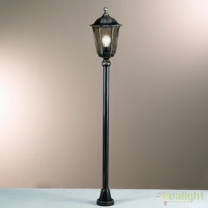 Stalp iluminat exterior stil clasic IP43 H140 Puchberg AL 11K/82576 schwarz-gold/rauch OR 47603 universul-luminii.ro