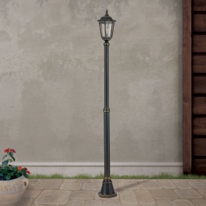 Stalp iluminat exterior stil clasic IP43 H195 Puchberg AL 11K/82506 schwarz-gold/rauch OR 631213 universul-luminii.ro