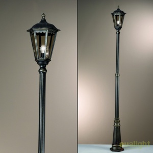Stalp iluminat exterior stil clasic IP43 H195 Puchberg AL 11K/82506 schwarz-gold/rauch OR 67773 universul-luminii.ro