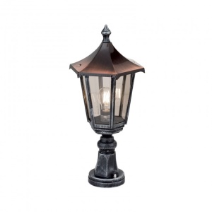 Stalp iluminat exterior stil clasic IP43 H52 Hermine AL 11K/82513/A schwarz-silber OR 183283 universul-luminii.ro