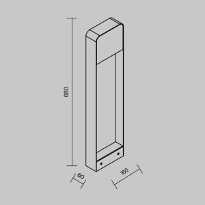 Stalp LED design modern IP54 Porte H-68cm lemn inchis 241863 universul-luminii.ro