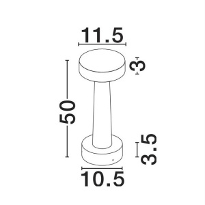 Stalp LED din ciment pentru exterior IP65 Cram Gray H-50cm 250703 universul-luminii.ro