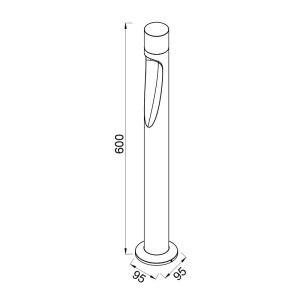 Stalp LED iluminat exterior IP65 ARAN H-60cm gri - Img 4