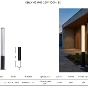 Stalp LED iluminat exterior IP65 EBRO H-105cm - Img 2