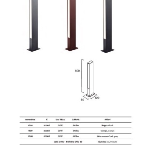 Stalp LED iluminat exterior IP65 LOTUS H-60cm negru - Img 3