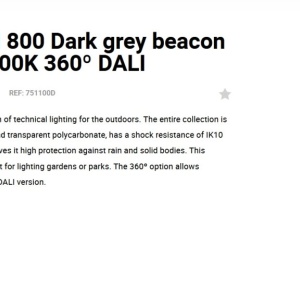 Stalp LED iluminat exterior simetric 360º IP65 SCREEN 80cm 2700K DALI 218993 universul-luminii.ro