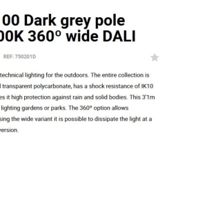 Stalp LED iluminat exterior simetric 360º wide IP65 RUSH 310cm 2700K DALI 128683 universul-luminii.ro