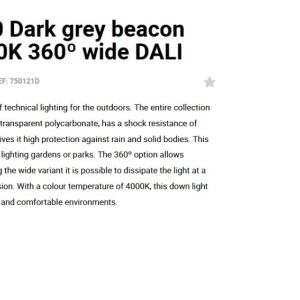Stalp LED iluminat exterior simetric 360º wide IP65 RUSH 80cm 4000K DALI 128543 universul-luminii.ro