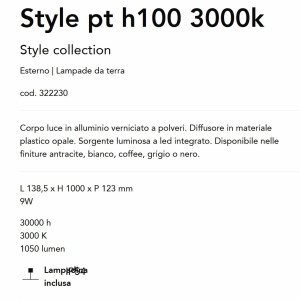 Stalp LED iluminat exterior Style pt h100 3000k negru 143503 universul-luminii.ro