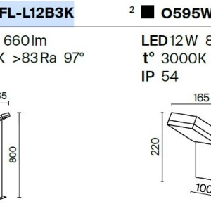 Stalp LED mic exterior design modern IP54 Paso negru 212813 universul-luminii.ro