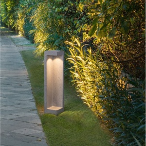 Stalp LED modern de exterior IP65 GRANTE gri ciment, H-53cm 190833 universul-luminii.ro