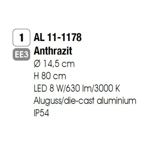 Stalp LED pentru exterior, protectie IP54, Naok antracit 95083 universul-luminii.ro