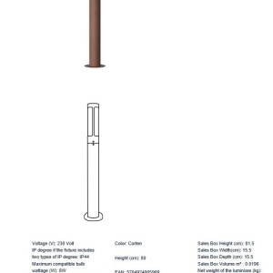 Stalp mediu pentru iluminat exterior IP44 Helix 109373 universul-luminii.ro