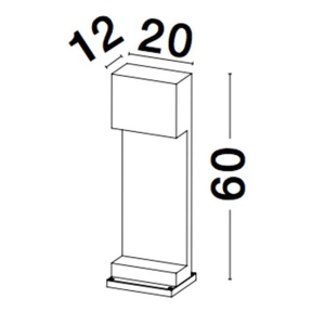Stalp modern de exterior IP65 GRANTE gri ciment, H-60cm 190843 universul-luminii.ro