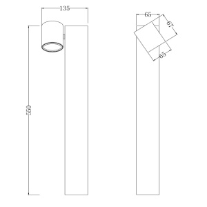 Stalp pentru exterior cu protectie IP54 Wall Street, H-55cm MY-O010FL-01B 75923 universul-luminii.ro
