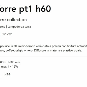Stalp pentru iluminat exterior Torre pt1 h60 cafeniu 143613 universul-luminii.ro