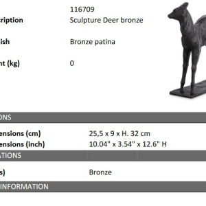 Statueta decorativa din bronz Deer - Img 2