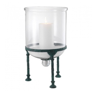 Suport lumanare LUX Grace, metal verde vintage 113689 HZ