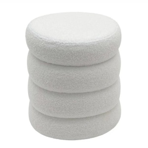 Taburete cu spatiu de depozitare, VOGUE 40cm boucle alb