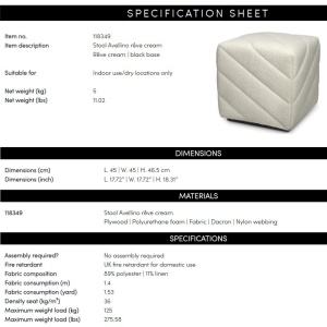 Taburete design LUX Avellino, Reve cream - Img 7