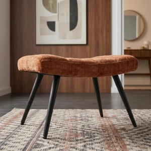 Taburete, suport pentru picioare SCANDINAVIA maro rustic - Img 7