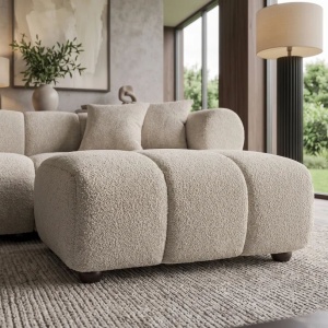 Taburete, Suport picioare ADLON 100cm, material boucle champagne greige