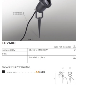 Tarus de exterior cu spot directionabil IP65 EDVARD 97343 universul-luminii.ro