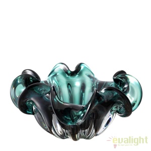 Vas decorativ design elegant Triada verde diam.21cm 112571 HZ - Img 3