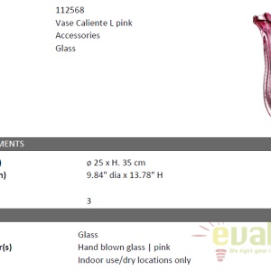 Vaza design elegant Caliente L roz 112568 HZ - Img 4
