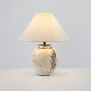 Veioza decorativa, Ceramica, Tesatura, Alb, LUPE 245473 universul-luminii.ro