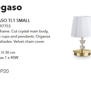 Veioza design clasic PEGASO TL1 SMALL alama 197753 66283 universul-luminii.ro