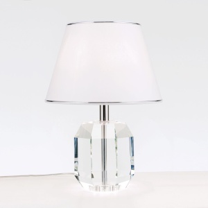 Veioza design lux cu cristal K9 ALEXIS alb/crom 156253 universul-luminii.ro
