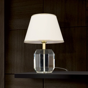 Veioza design lux cu cristal K9 ALEXIS crem/auriu 156233 universul-luminii.ro