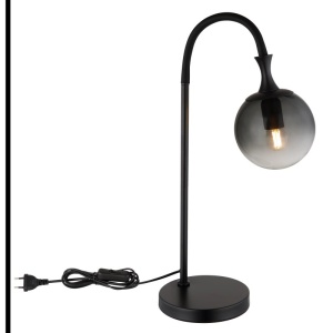 Veioza design modern DALTON negru/fumuriu 157823 universul-luminii.ro