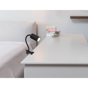Veioza, lampa de birou cu clema design modern Robby negru 51543 universul-luminii.ro