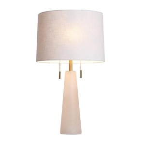 Veioza, Lampa de masa, Alabastru, Textil Alb, Linen 88723 universul-luminii.ro