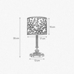 Veioza, Lampa de masa cu abajur elegant Floral Small - Img 3