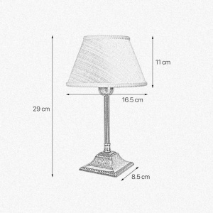 Veioza, Lampa de masa cu abajur elegant Ivory Striped Small - Img 2