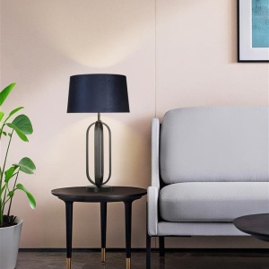 Veioza/Lampa de masa decorativa Chic negru/navy - Img 2