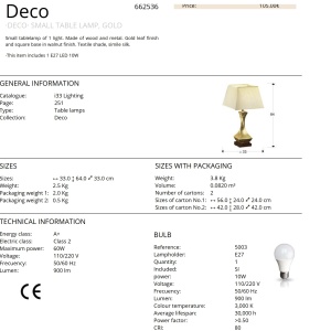 Veioza / Lampa de masa design elegant DECO auriu SV-662536 71863 universul-luminii.ro