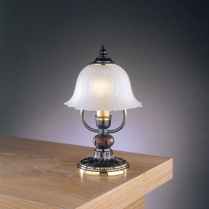 Veioza / Lampa de masa design italian din alama cu lemn 2700 102273 universul-luminii.ro