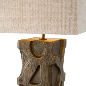 Veioza, Lampa de masa design LUX, Aluminiu, Tesatura, Enzo 197453 universul-luminii.ro