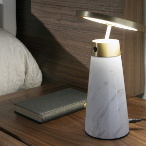 Veioza, Lampa de masa design LUX LED dimabil Calacatta marble white 211483 universul-luminii.ro