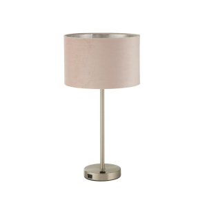 Veioza/Lampa de masa design modern Finn, nickel, roz 139893 universul-luminii.ro